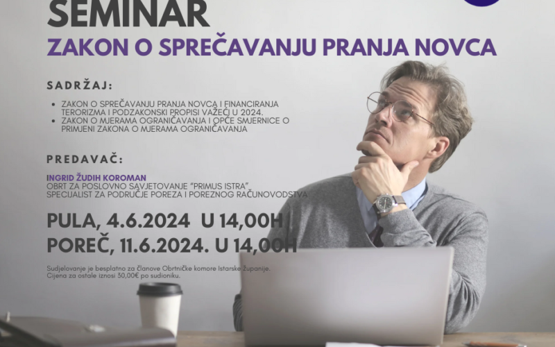 Seminar zakon o spreavanju pranja novca1